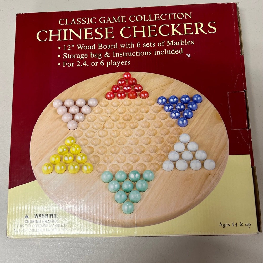 Chinese Checkers w/12” Wooden Board